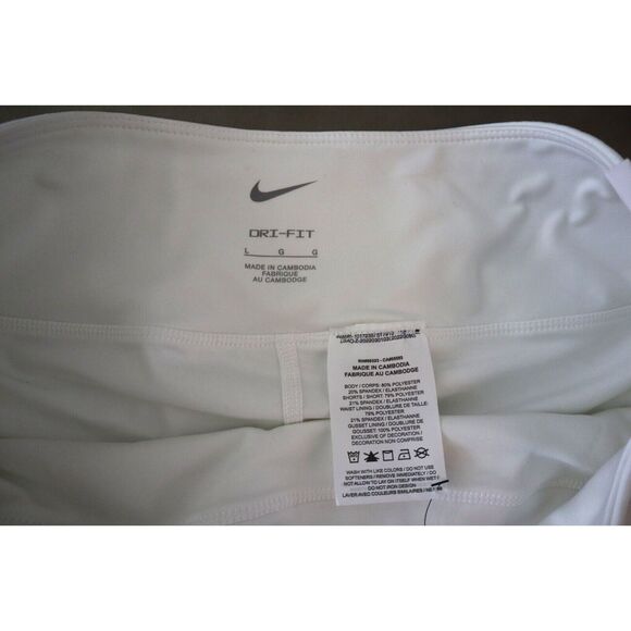 Nike DX1132-100 Women's Sz L White Dri-FIT Advantage Tennis Golf Skort - Picture 3 of 9